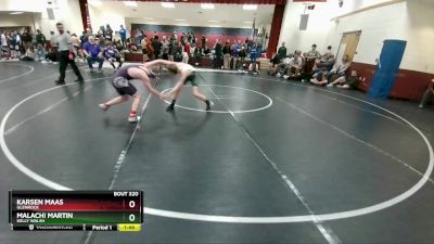 126 lbs Cons. Round 3 - Malachi Martin, Kelly Walsh vs Karsen Maas, Glenrock