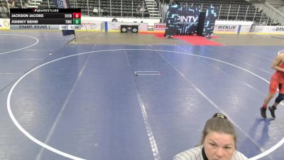 Junior Boys - 106 lbs Champ. Round 1 - Jackson Jacobs, Tip Of The Mitt Wrestling Club vs Johnny Behm, Team Idaho Wrestling Club