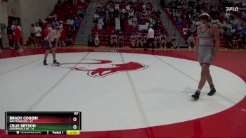 157 lbs Round 2 (16 Team) - Brady Coggin, Oak Mountain vs Crue Bryson, Gardendale Hs