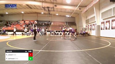 157 lbs Quarterfinal - Kayden Jason, Mannford High School vs Promised Johnson, Bristow High School