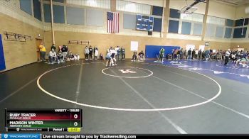 135lbs Cons. Round 4 - Ruby Tracer, Puyallup (Girls) vs Madison Winter, Aberdeen (Girls)