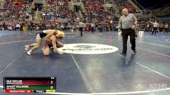 215 lbs Quarterfinal - Ole Taylor, Bismarck Century vs Wyatt Killgore, Williston