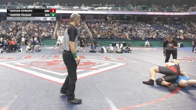 4A 165 lbs 3rd Place Match - Nathan Howard, John M. Morehead High School vs Hunter Feagan, Rutherfordton-Spindale Central High School