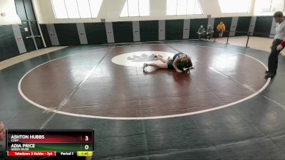 170 lbs Champ. Round 2 - Ashton Hubbs, Cody vs Adia Price, Green River