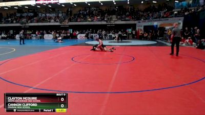 160 lbs Champ. Round 1 - Clayton McGuire, South Anchorage High School vs CANNON CLIFFORD, Chugiak High School