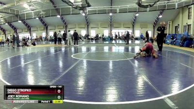 141 lbs Quarterfinal - Diego Stropko, Unattached vs Joey Romano, Unattached Lake Erie
