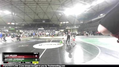 43-45 lbs Quarterfinal - Antonio Dominguez, Oak Harbor Wrestling Club vs Luke Nelson, Orting Jr. Cardinals Wrestling