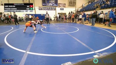 80 lbs 3rd Place - Abel Sheline, Bartlesville Wrestling Club vs Fysher Harris, Pawhuska Elks Takedown