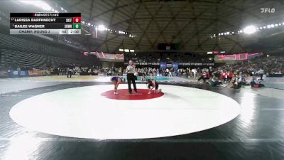 Girls 4A 115 lbs Champ. Round 2 - Bailee Wagner, Sumner (Girls) vs Larissa Barfknecht, South Kitsap (Girls)
