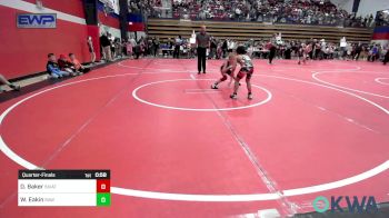 70 lbs Quarterfinal - Driver Baker, Skiatook Youth Wrestling vs Wesley Eakin, Raw Wrestling Club