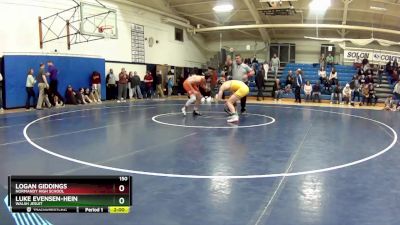 150 lbs Champ. Round 1 - Luke Evensen-Hein, Walsh Jesuit vs Logan Giddings, Normandy High School