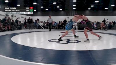 129 lbs Quarterfinals (8 Team) - Isaac Toomey, DC Wrestling Academy vs Madden Goodman, CP Wrestling Academy