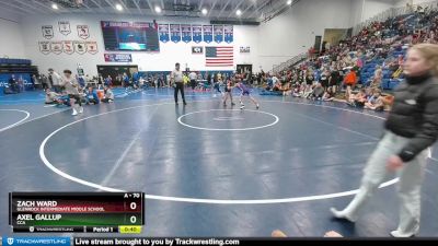 70 lbs Cons. Semi - Zach Ward, Glenrock Intermediate Middle School vs Axel Gallup, CCA