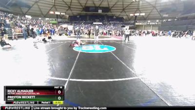 82 lbs 1st Place Match - Ricky Almaguer, Victory Wrestling-Central WA vs Preston Beckett, NWWC