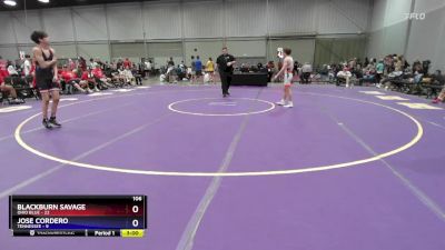 106 lbs Placement Matches (8 Team) - Blackburn Savage, Ohio Blue vs Jose Cordero, Tennessee