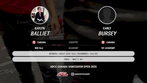 Kaylyn Balliet vs Carly Bursey 2025 ADCC Vancouver Open