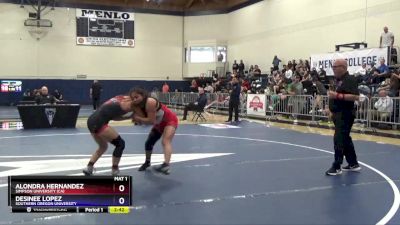 136 lbs Cons. Semi - Desinee Lopez, Southern Oregon University vs Alondra Hernandez, Simpson University (CA)