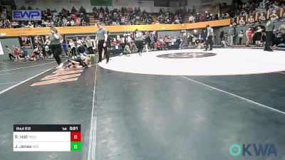 43 lbs Quarterfinal - Ryder Hall, Tecumseh Youth Wrestling vs Jacoby Jones, Norman Grappling Club