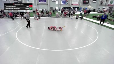 Junior Girls - 110 lbs Cons. Round 4 - Annabelle Dunlop, Missouri Women's Wrestling Regional Training Center vs Olivia Crull, Northeastern Wrestling Club