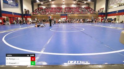 100 lbs Consolation - Bo Phillips, R.A.W. vs Zayne Chappell, Tulsa Blue T Panthers