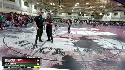 80 lbs Cons. Round 2 - Traedyn Stirling, Harding County vs Liam Benne, Black Hills Wrestling Academy