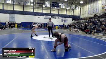 152 lbs Quarterfinal - Michael Dickinson, Soldotna vs AYDEN STICKLE, Wasilla High School