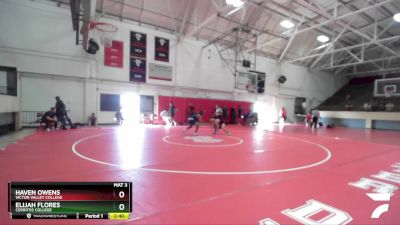 133 lbs Champ. Round 2 - Haven Owens, Victor Valley College vs Elijah Flores, Cerritos College