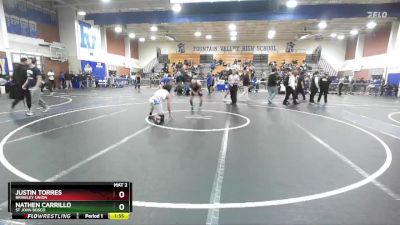 126 lbs Quarterfinal - Justin Torres, Brawley Union vs Nathen Carrillo, St John Bosco