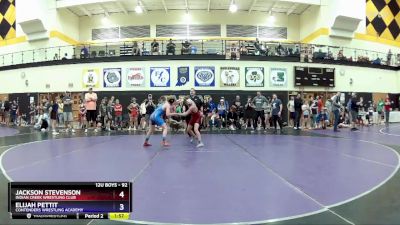 92 lbs Quarterfinal - Jackson Stevenson, Indian Creek Wrestling Club vs Elijah Pettit, Contenders Wrestling Academy