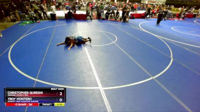 120 lbs 7th Place Match - Christopher Qureshi, Orange County RTC vs Troy Montero, Sunkist Kids Monster Garage