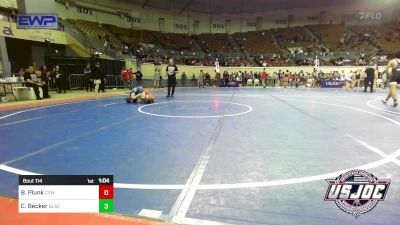 92 lbs Semifinal - Braxton Plunk, Coweta Tiger Wrestling vs Casen Becker, Black Fox Academy