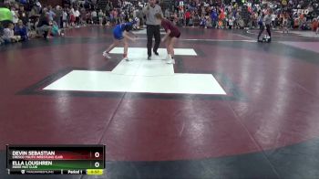 J-5 lbs Round 3 - Devin Sebastian, Cresco Youth Wrestling Club vs Ella Loughren, Indee Mat Club