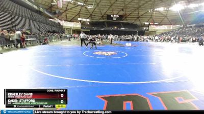 105 lbs Cons. Round 3 - Kingsley Davis, Forks Wrestling Club vs Kaden Stafford, Gig Harbor Grizzlies Wrestling Club