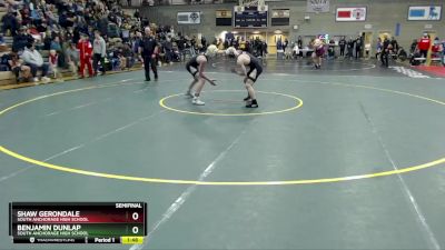 135 lbs Semifinal - Shaw Gerondale, South Anchorage High School vs Benjamin Dunlap, South Anchorage High School