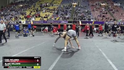 184 lbs Quarterfinals (8 Team) - Cael Mclaren, Cornell College vs Blake Williams, Adrian