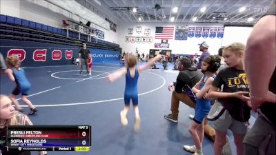 40-43 lbs Round 2 - Presli Felton, Glenrock Wrestling Club vs Sofia Reynolds, Windy City Wrestlers