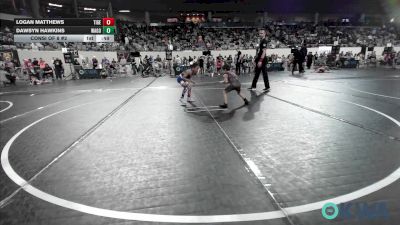 43 lbs Consi Of 8 #2 - Logan Matthews, Tiger Trained Wrestling vs Dawsyn Hawkins, Wagoner Takedown Club