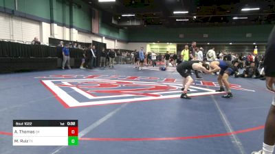 120 lbs Consi Of 8 #1 - Aydan Thomas, OK vs Michael Ruiz, TX