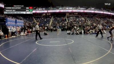 3A 144 lbs Semifinal - Bentley Sly, Stuart W. Cramer High School vs Corbin McCartney, Central Davidson High School