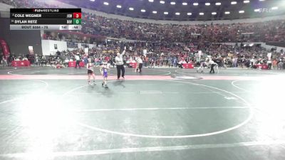 75 lbs Champ. Round 1 - Dylan Retz, Boyceville vs Cole Wegner, JJ`s Club Wrestling