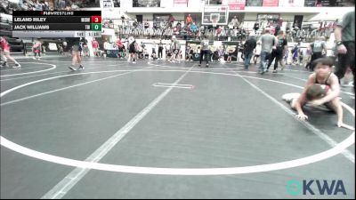 67 lbs Quarterfinal - Leland Riley, Midwest City Bombers Youth Wrestling Club vs Jack Williams, Tuttle Wrestling