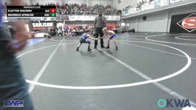 60 lbs 3rd Place - Clayton Walters, Glenpool Warriors vs Maverick Spencer, Keystone Kids Wrestling Club