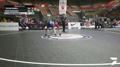 Cons. Round 4 - Dylan Powell, South San Francisco Gator WC vs Aron Guardado, South Bakersfield High School Wrestling