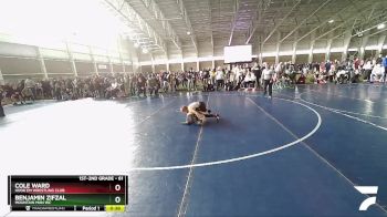 61 lbs Cons. Round 2 - Benjamin Zifzal, Mountain Man WC vs Cole Ward, Hook`Em Wrestling Club