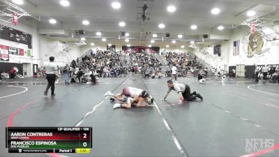 106 lbs Quarterfinal - Aaron Contreras, West Covina vs Francisco Espinosa, Dos Pueblos