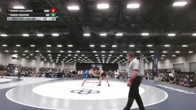 144 lbs Semis - Owen Proper, Cyclones Wrestling & Fitness vs Isaiah Gallegos, Mile High Wrestling Club