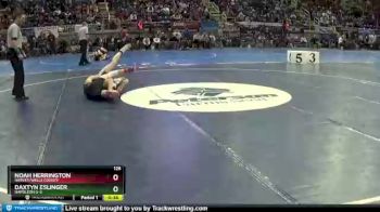 126 lbs Cons. Round 2 - Daxtyn Eslinger, Napoleon G-S vs Noah Herrington, Harvey/Wells County