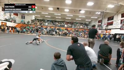 98 lbs Cons. Round 2 - Brayson Bilodeau, Worland Middle School vs Sam Frank, Shoshoni Junior High School