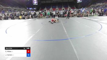 94 lbs Cons 32 #2 - Carson Miles, Arizona vs Justin Harbin, Alabama