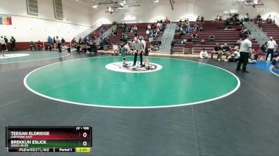 106 lbs Semifinal - Brekkun Eslick, Green River vs Teegan Eldridge, Cheyenne East